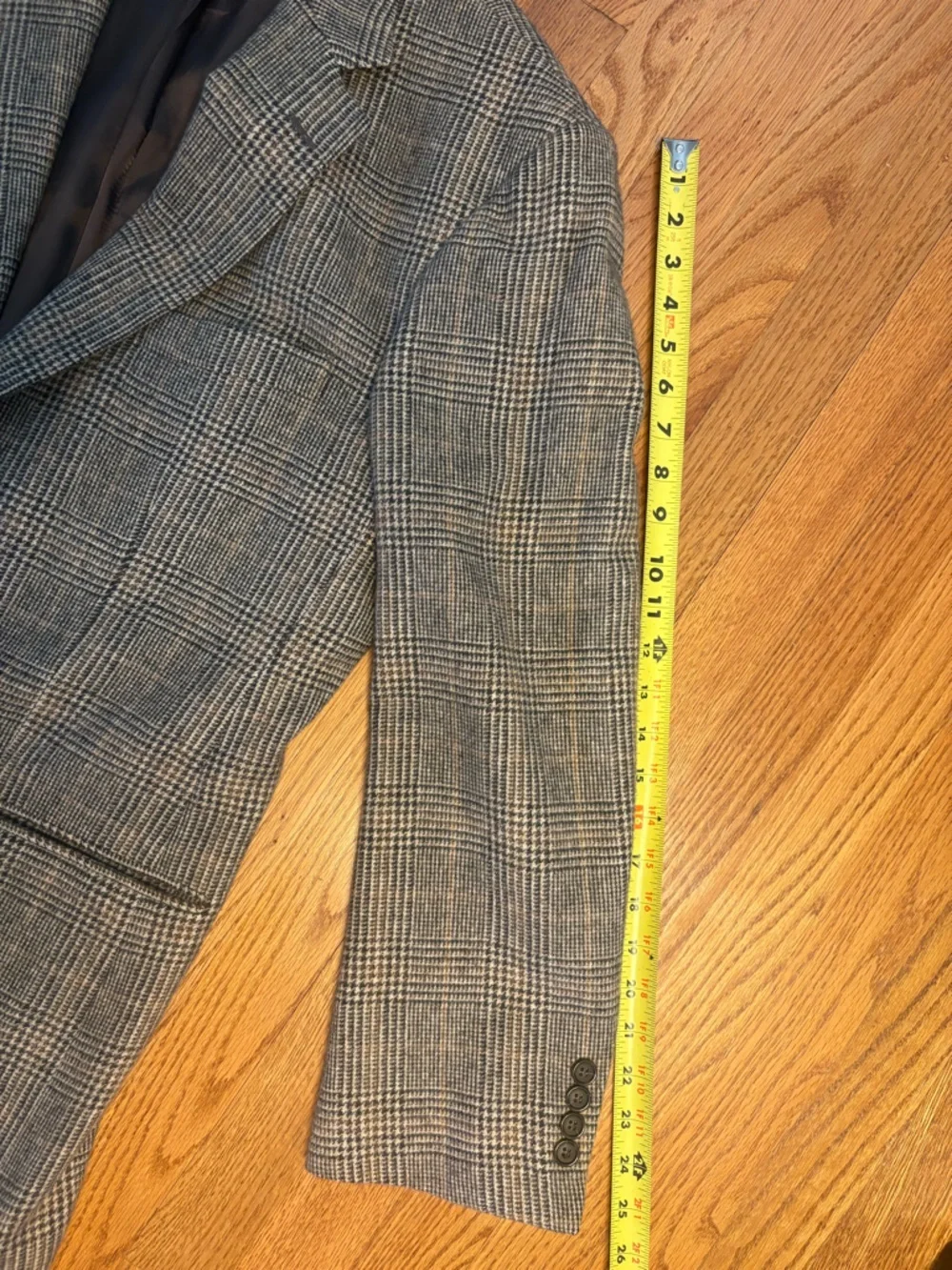 Brooks Brothers 44L 100% Camel Hair Sport Coat Glen Plaid Brown Gray USA Classic
